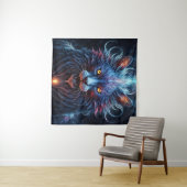 Majestic Blue-Pink Lion Fantasy タペストリー (インサイチュ(横))