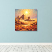 Majestic Cairo Pyramids and Sphinx Canvas キャンバスプリント (インサイチュ (ウッドフロア))