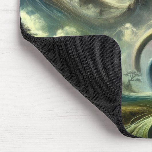 Majestic Celestial Dragon Over Fantasy Mountains マウスパッド (コーナー)