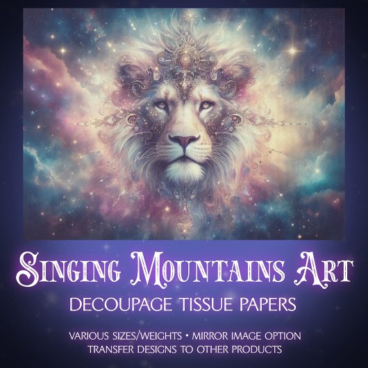 Majestic Celestial King Lion Decoupage 薄葉紙