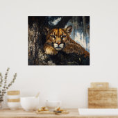 Majestic Cougar in Forest ポスター (キッチン)