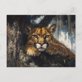 Majestic Cougar in Forest ポストカード (正面)