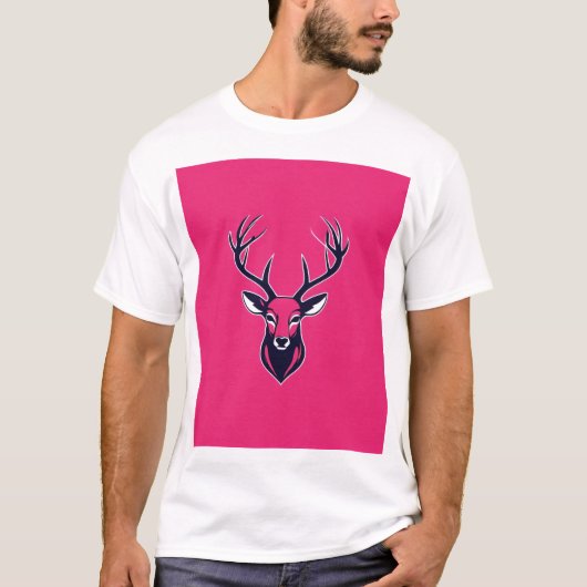 Majestic Deer Head Logo design. Tシャツ (正面)