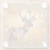 Majestic Deer in a Field of Wildflowers ガラスコースター (裏面)