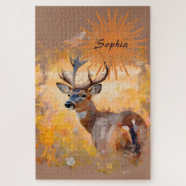 Majestic Deer in a Field of Wildflowers ジグソーパズル