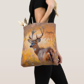 Majestic Deer in a Field of Wildflowers トートバッグ (クローズアップ)