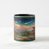 Majestic Eagle Cosmic Sky Mountain Mug マグカップ (中央)
