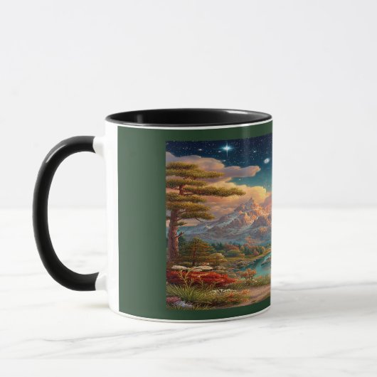 Majestic Eagle Cosmic Sky Mountain Mug マグカップ (左)