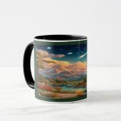 Majestic Eagle Cosmic Sky Mountain Mug マグカップ (正面左)