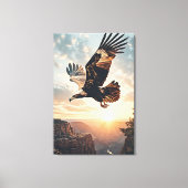 Majestic Eagle Flying at Sunset キャンバスプリント (正面)