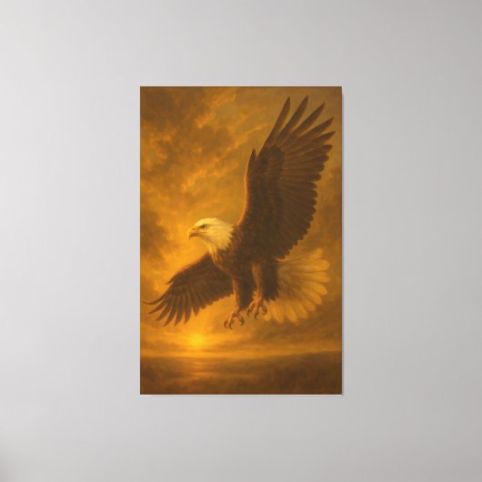 Majestic Eagle in Golden Light – Fine Art Wildlife キャンバスプリント (正面)
