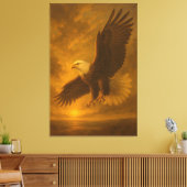 Majestic Eagle in Golden Light – Fine Art Wildlife キャンバスプリント (インサイチュ (リビング))