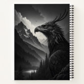 Majestic Eagle in Monochrome Mountain Landscape ノートブック (裏面)