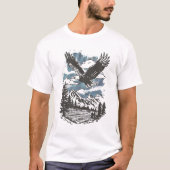 Majestic Eagle Mountain Lake Nature Wildlife Tシャツ (正面)