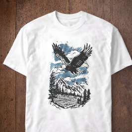 Majestic Eagle Mountain Lake Nature Wildlife  Tシャツ