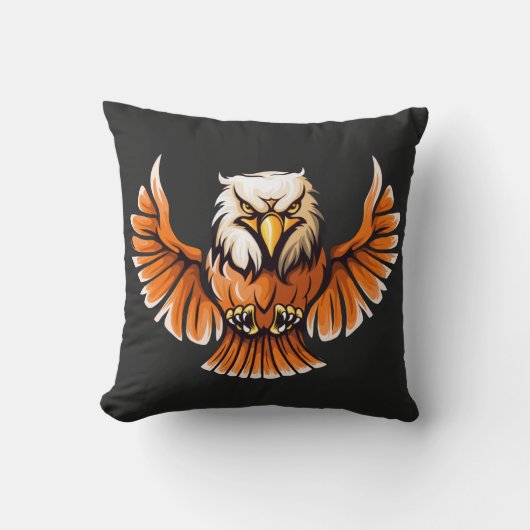 Majestic Eagle Throw Pillow クッション (正面)