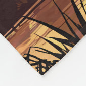 Majestic Elephant at Sunset in the African Savanna フリースブランケット (角)