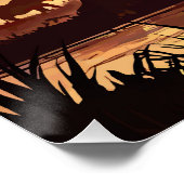 Majestic Elephant at Sunset in the African Savanna ポスター (コーナー)