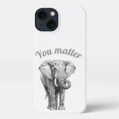 Majestic Elephant Sketch Phone Case iPhoneケース (裏面)