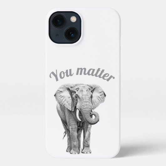 Majestic Elephant Sketch Phone Case iPhoneケース (裏面)