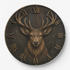 Majestic Elk Rustic Wildlife Mountain Cabin Huntin ペーパープレート