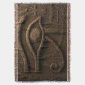 Majestic Eye of Horus Pharaonic Throw Blanket スローブランケット (正面縦)
