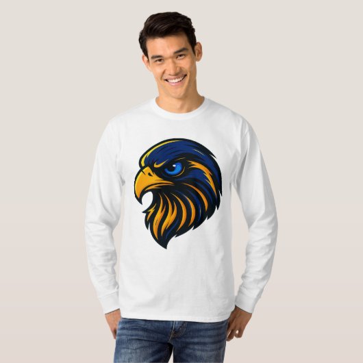 Majestic Falcon Head – Men’s Bold Graphic Tee Tシャツ (正面フル)