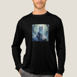 **Majestic Fantasy Cat with Mystical Aura – High F トライブレンドＴシャツ