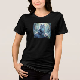 **Majestic Fantasy Cat with Mystical Aura – High F トライブレンドＴシャツ