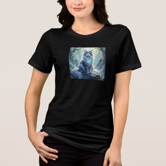 **Majestic Fantasy Cat with Mystical Aura – High F トライブレンドＴシャツ (正面)