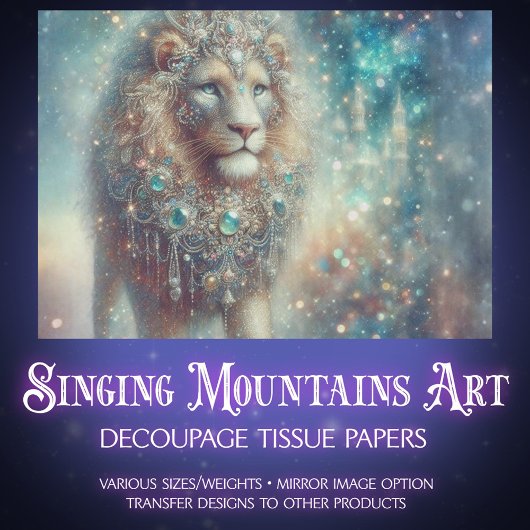 Majestic Fantasy Lion King Decoupage 薄葉紙