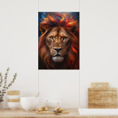 Majestic Fire Lion ポスター (キッチン)