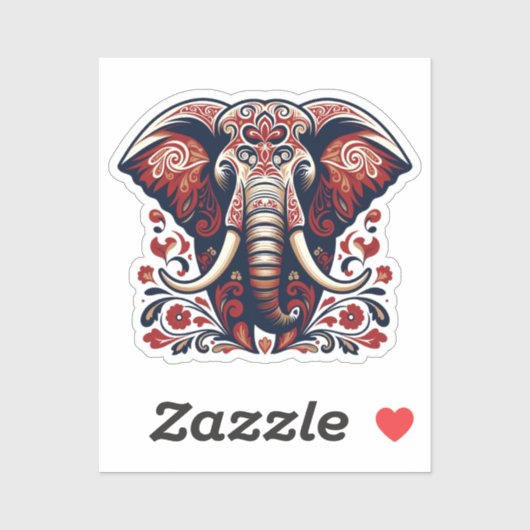 Majestic Floral Elephant - Boho Tribal Sticker シール (シート)
