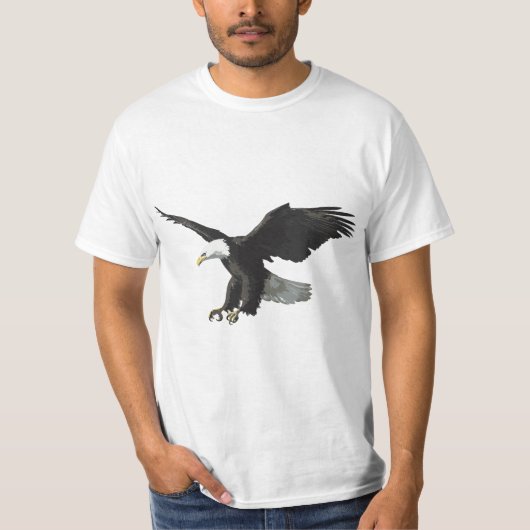 Majestic Flying American Bald Eagle Photo Portrait Tシャツ (正面)