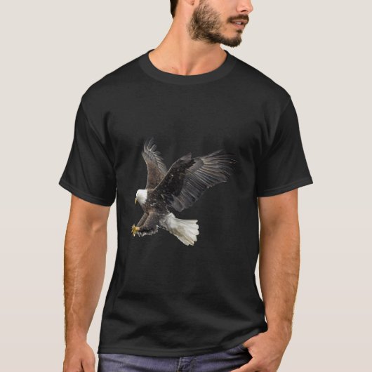 Majestic Flying American Bald Eagle Tシャツ (正面)
