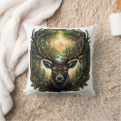 Majestic Forest Stag Nature Wildlife Art クッション (ブランケット)