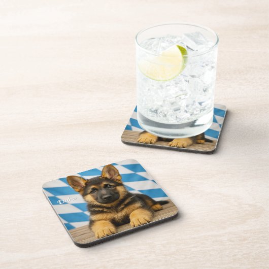 Majestic German Shepherd Personalized Coaster Set コースター (右側)