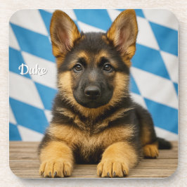 Majestic German Shepherd Personalized Coaster Set コースター