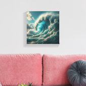 Majestic Giant Blue Wave - Dramatic Ocean Power  キャンバスプリント (インサイチュ (リビング))
