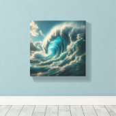 Majestic Giant Blue Wave - Dramatic Ocean Power  キャンバスプリント (インサイチュ (ウッドフロア))