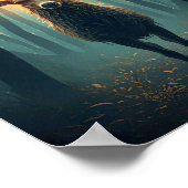 Majestic Glowing Deer Wall Art – Mystical ポスター (角)