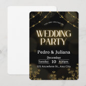 Majestic Gold Ornamental Frame Wedding Invitation 招待状 (正面/裏面)