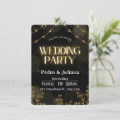 Majestic Gold Ornamental Frame Wedding Invitation 招待状 (スタンド正面)