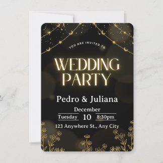 Majestic Gold Ornamental Frame Wedding Invitation 招待状