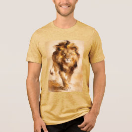 Majestic Golden Lion Abstract Painting Luxury Art トライブレンドＴシャツ