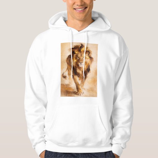 Majestic Golden Lion Abstract Painting Luxury Art パーカ (正面)
