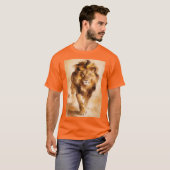 Majestic Golden Lion Abstract Painting Luxury Art Tシャツ (正面フル)