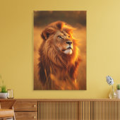 Majestic Golden Lion at Sunset – Canvas Wall Art   キャンバスプリント (インサイチュ (リビング))