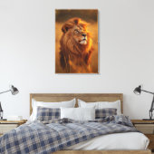 Majestic Golden Lion at Sunset – Canvas Wall Art   キャンバスプリント (インサイチュ (寝室))