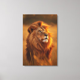 Majestic Golden Lion at Sunset – Canvas Wall Art   キャンバスプリント
